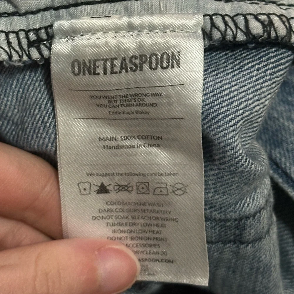 One Teaspoon Bandits Distressed Paint Splatter Denim Cutoff Shorts size 29 - Picture 4 of 6